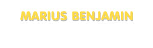 Der Vorname Marius Benjamin